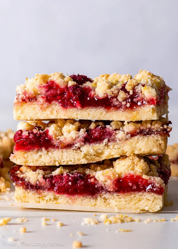 Barrette crumble di limone e lamponi
