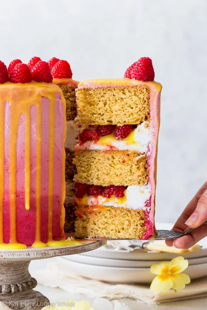 Torta vegana ai lamponi e limone