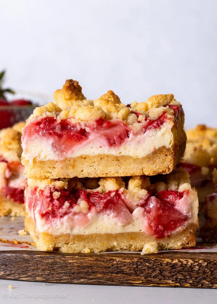 Barrette di cheesecake alle fragole