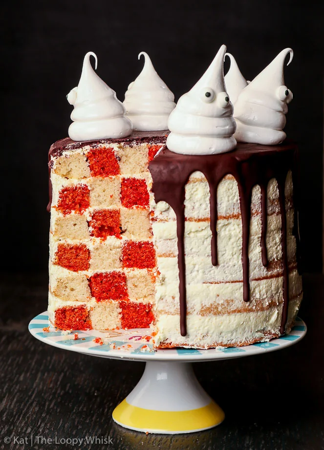 Torta a scacchi alla vaniglia e cioccolato