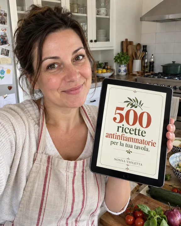 Cliente sorridente che mostra le ricette sul tablet