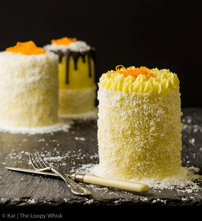 Mini torte di cocco e arancia