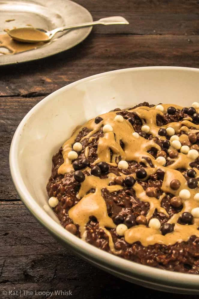Porridge al cioccolato e burro d'arachidi