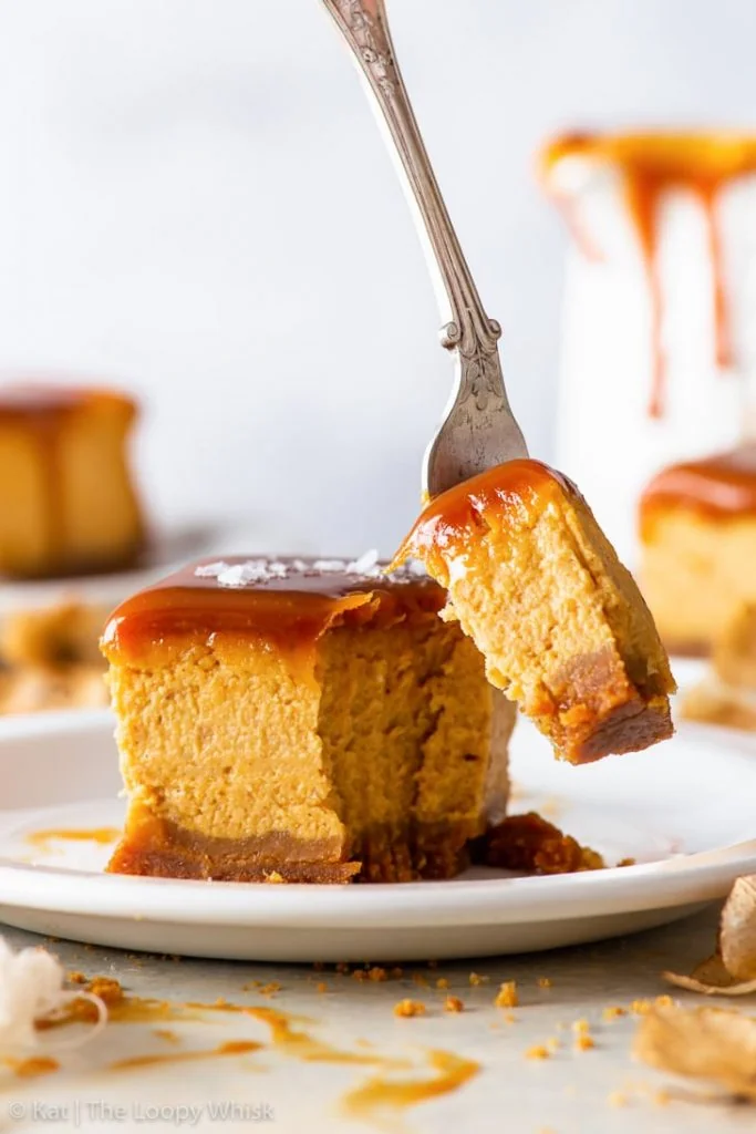Barrette cheesecake di zucca al caramello salato