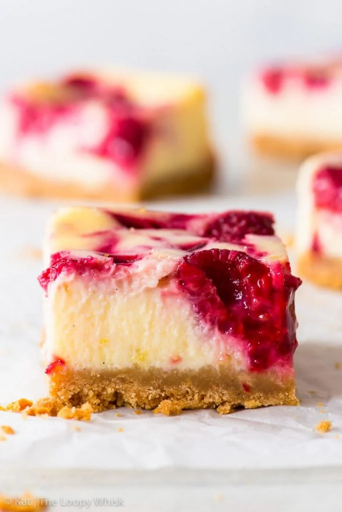 Barrette di cheesecake ai lamponi