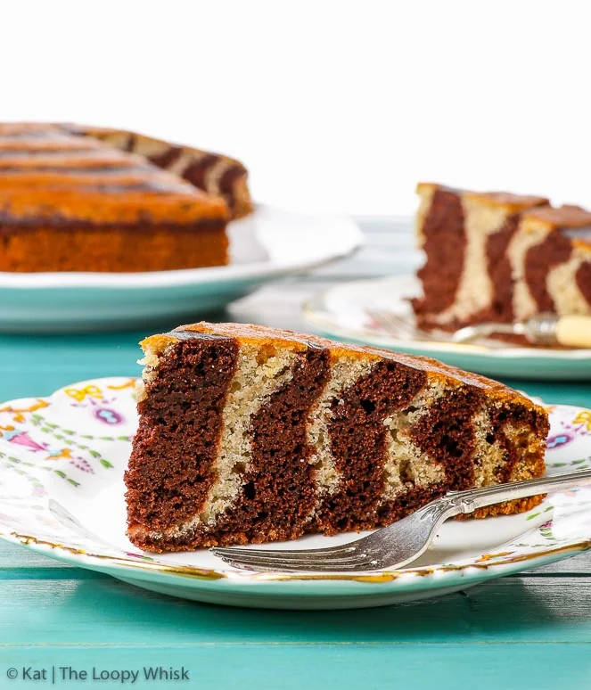 Torta zebra di vaniglia e cioccolato