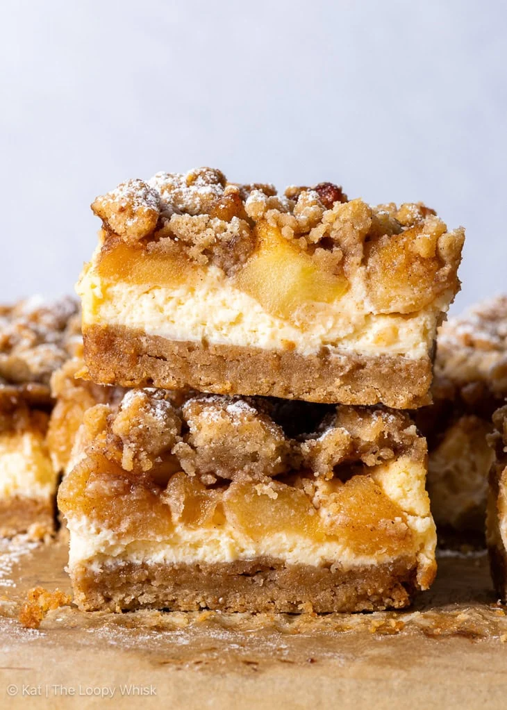 Barrette di cheesecake di mele