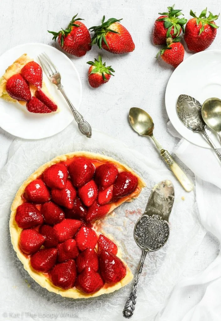 Crostata di fragole con crema alla vaniglia