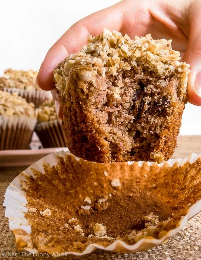 Muffin da colazione con crumble di mandorle